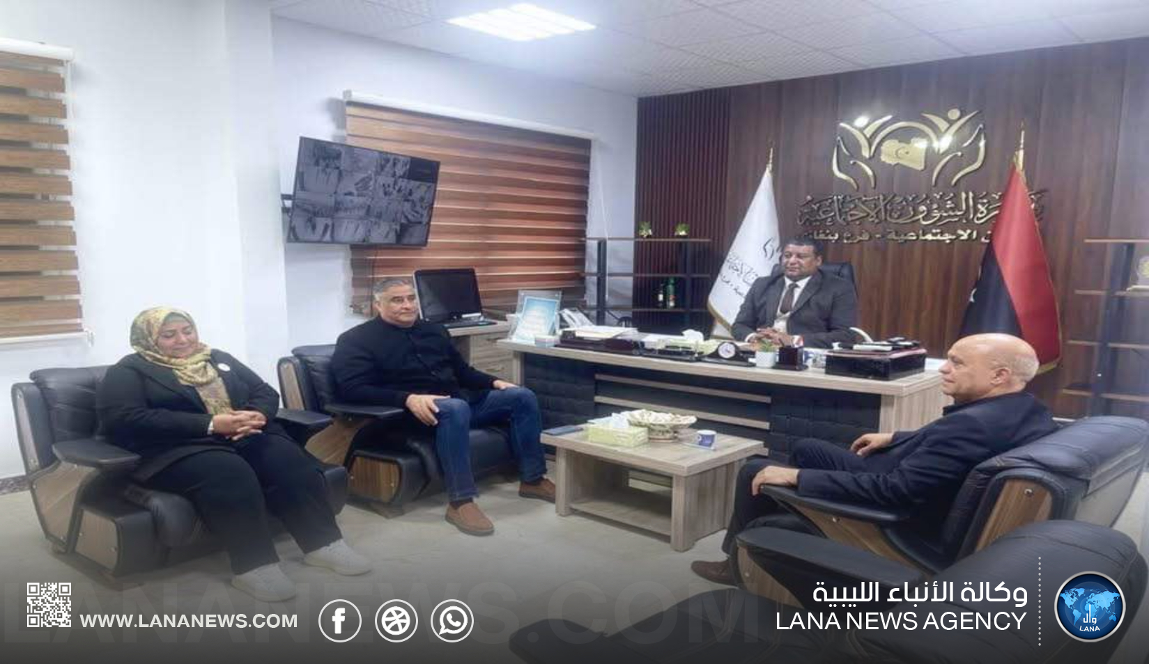 وزير الشؤون الاجتماعية يتابع سير العمل بفرع بنغازي