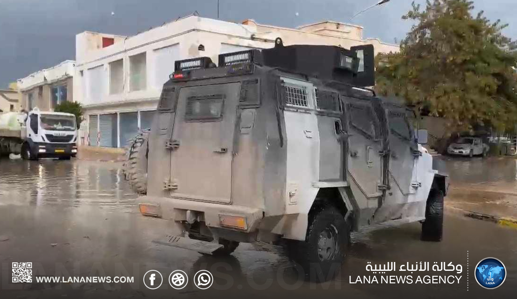 إدارة العمليات الأمنية بإجدابيا تتعاون مع الجهات المختصة للتصدي للأمطار