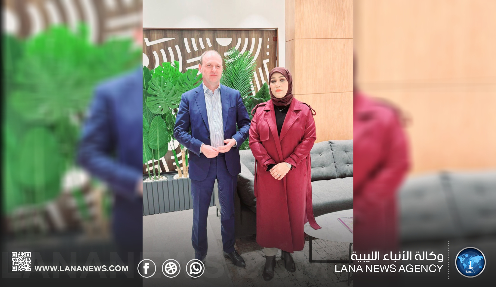 رئيس مجلس إدارة مفوضية المجتمع المدني تناقش مع سفير هولندا ملف حقوق الإنسان في ليبيا