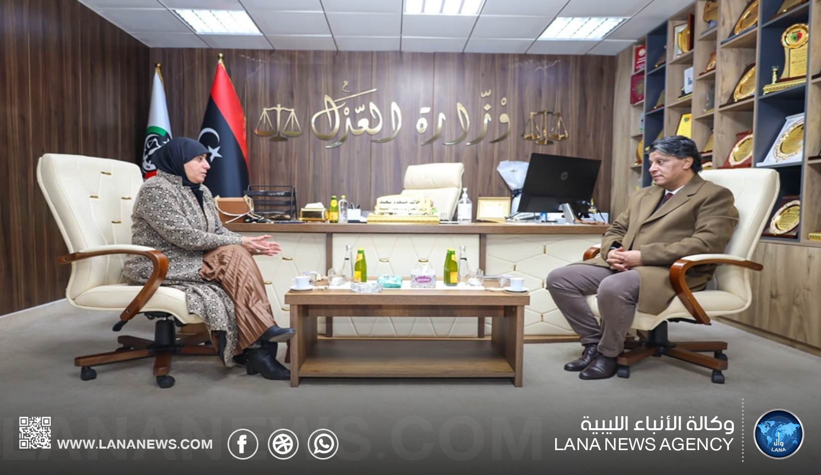 وزير العدل وعضو مجلس النواب يبحثان تعزيز حقوق الإنسان والحريات العامة في ليبيا