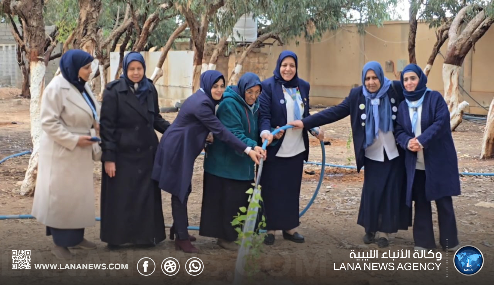 مفوضية درنة للكشافة والمرشدات تشارك في حملة تشجير بغابة بومسافر