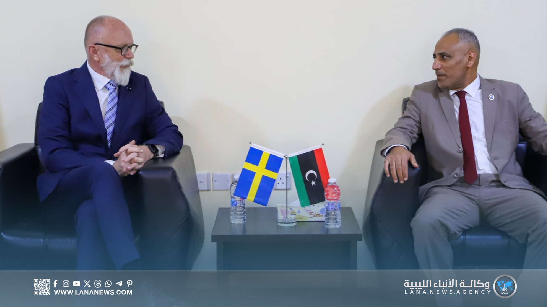 مدير مراسم بنغازي يستقبل القنصل الفخري للسويد لبحث التعاون الثنائي
