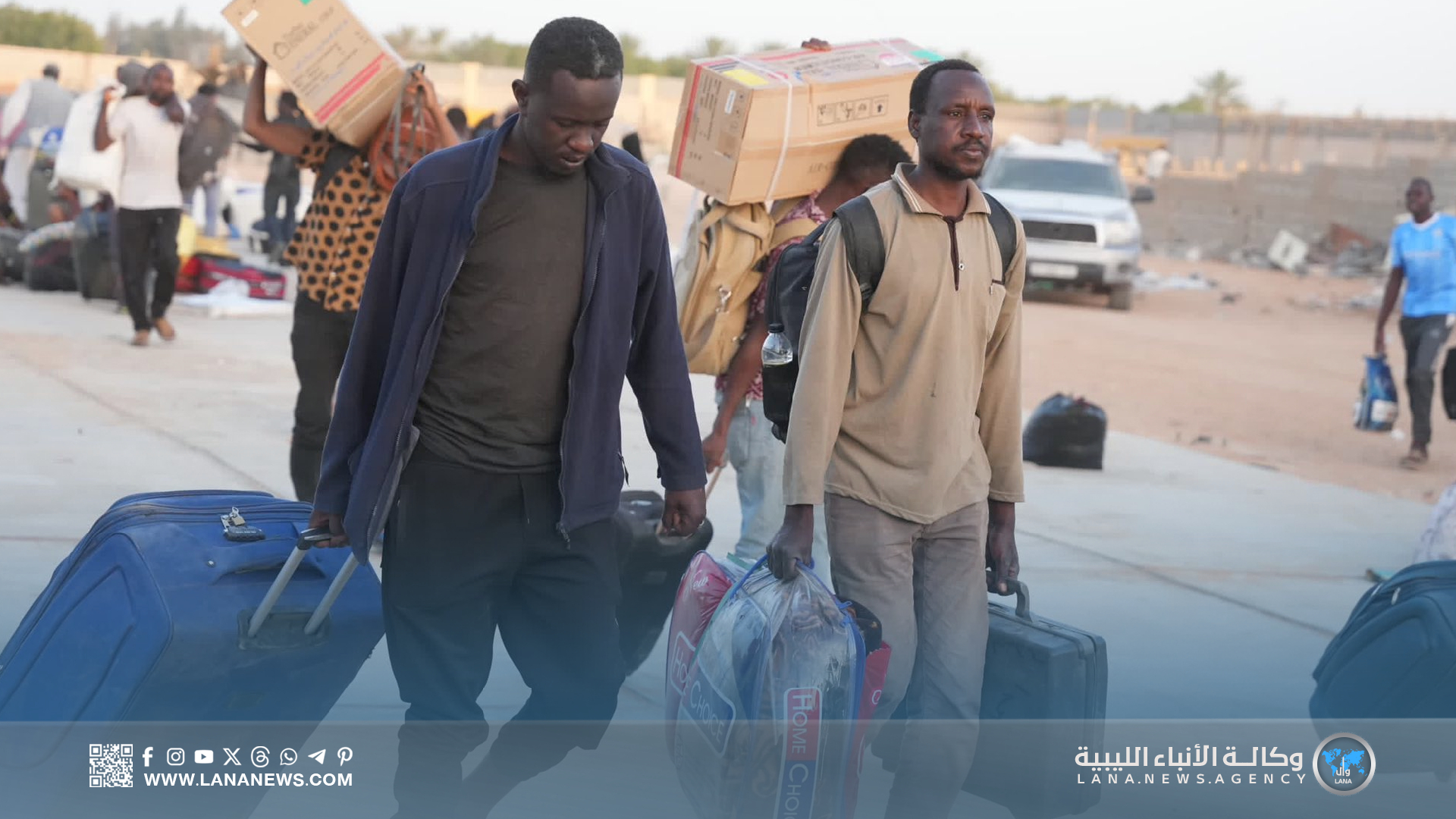 انطلاق الرحلة الأولى للعودة الطوعية للاجئي الجالية السودانية بالكفرة