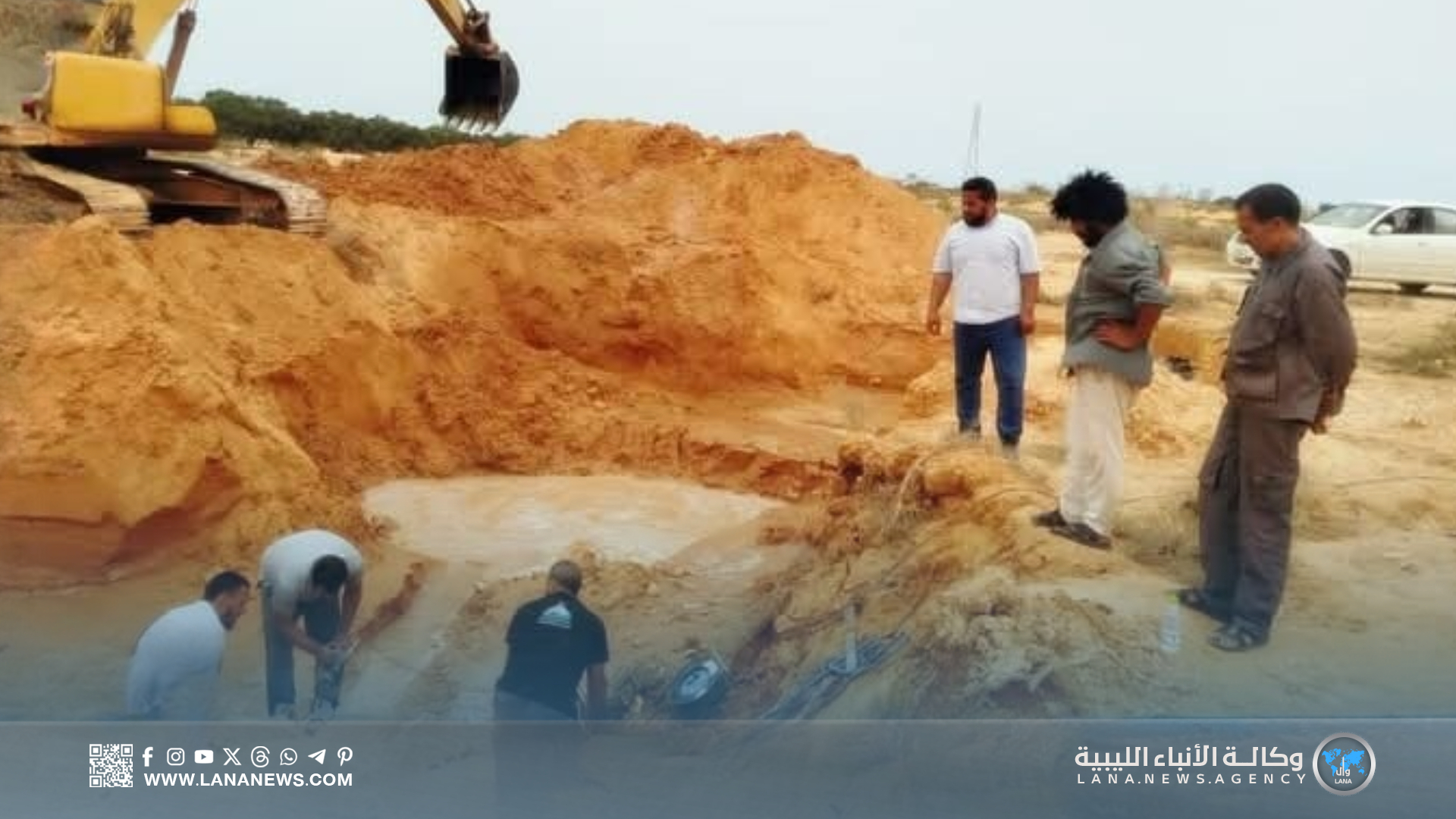 استكمال صيانة خط مياه السقاية شرق سرت