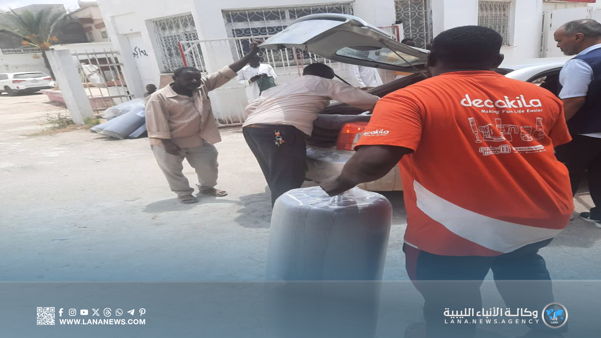 الليبية للإغاثة تُواصل توزيع المساعدات على اللاجئين السودانيين في البيضاء