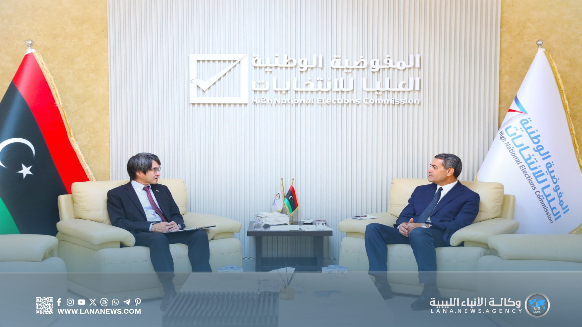 السايح يبحث مع السفير الياباني دعم الانتخابات البلدية في ليبيا