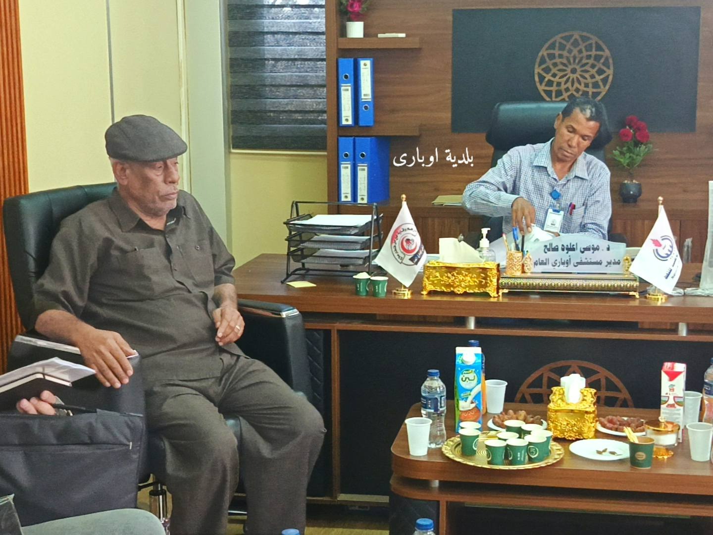 وفد من مؤسسة النفط وشركة رامسا يزور مستشفى أوباري العام