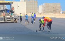 استكمال رصف شارع عمر المختار في درنة بإشراف صندوق الإعمار