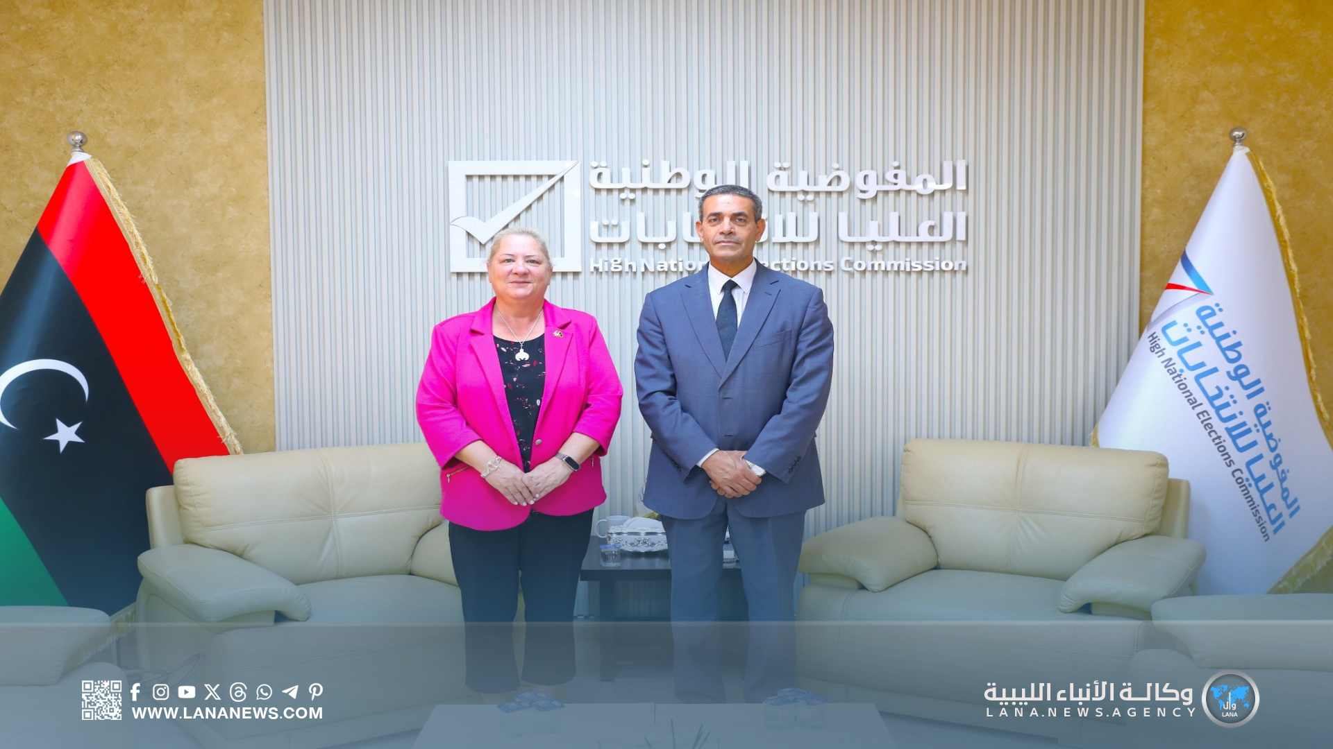 السفيرة الكندية تُشيد بجهود المفوضية وتُؤكد دعم كندا للانتخابات