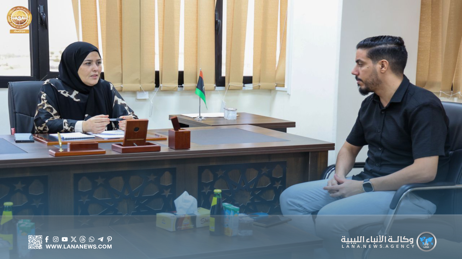 رئيس لجنة المرأة والطفل تبحث مع الهلال الأحمر درنة سُبل دعم المواطنين