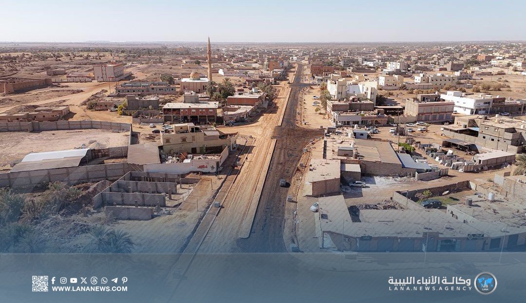 مشروع تطوير مدخل بلدية براك الشاطئ يصل لمراحله النهائية