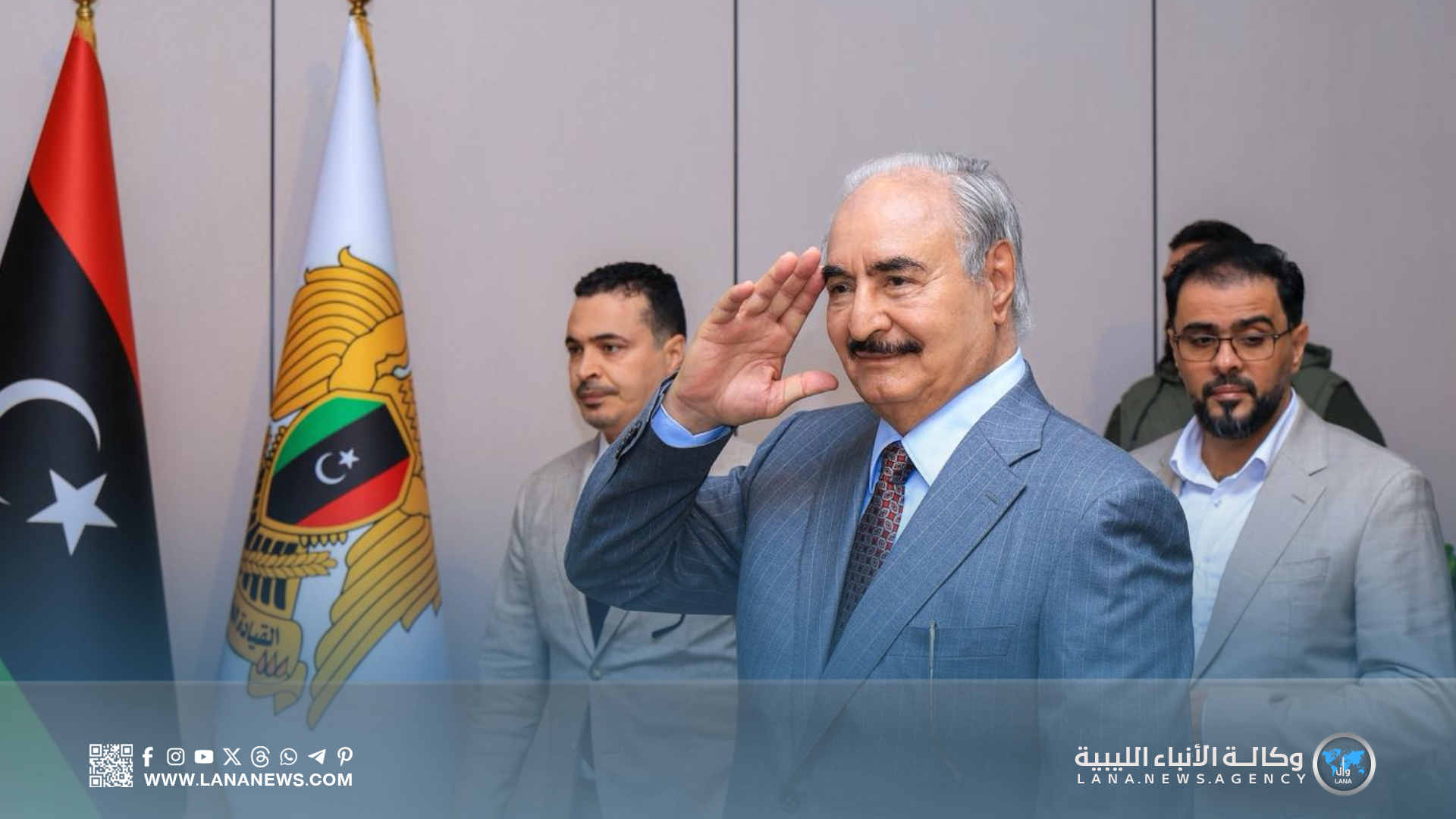 القائد العام يستقبل مشايخ وأعيان قبائل غريان في بنغازي ويؤكد على وحدة ليبيا