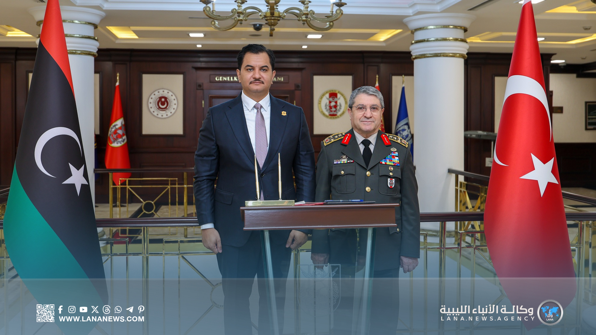 نائب القائد العام للقوات المسلحة يلتقي  رئيس هيئة الأركان العامة التركي