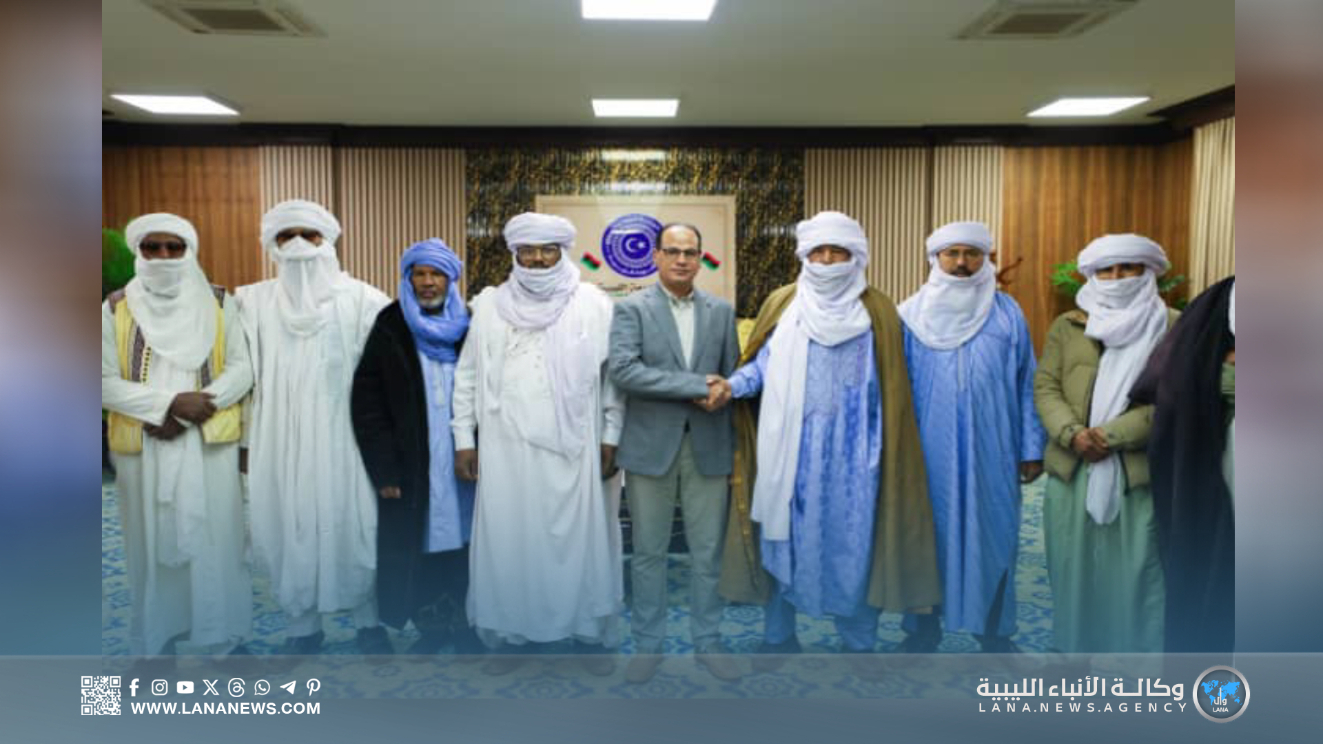 حومة يبحث مع مجلس شيوخ الطوارق دعم الاستقرار والتنمية بالجنوب