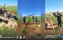 إعادة نصب أبراج الجهد العالي بخط شرق المرج الأبيار