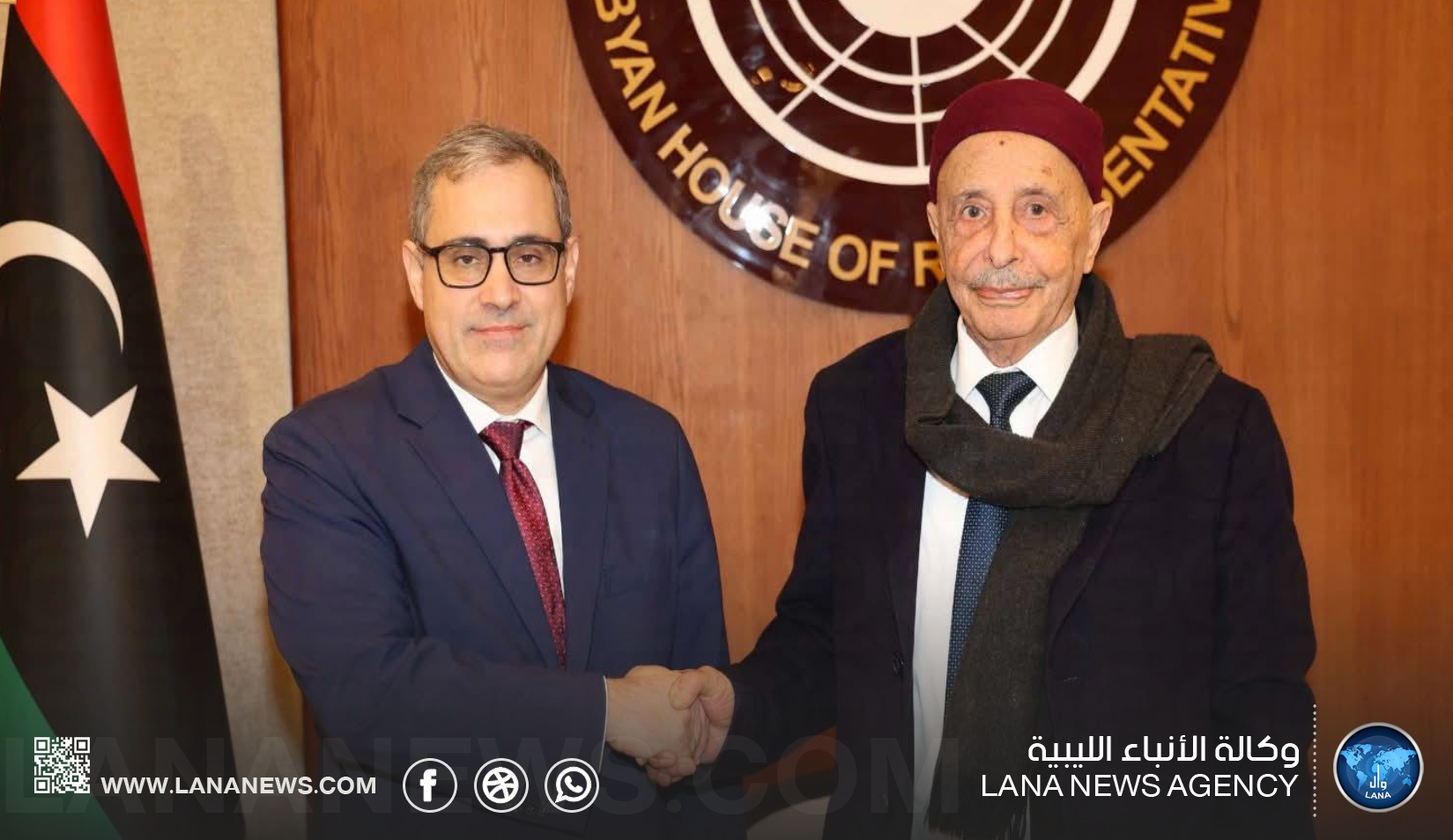 رئيس مجلس النواب يلتقي بالسفير الأمريكي في بنغازي