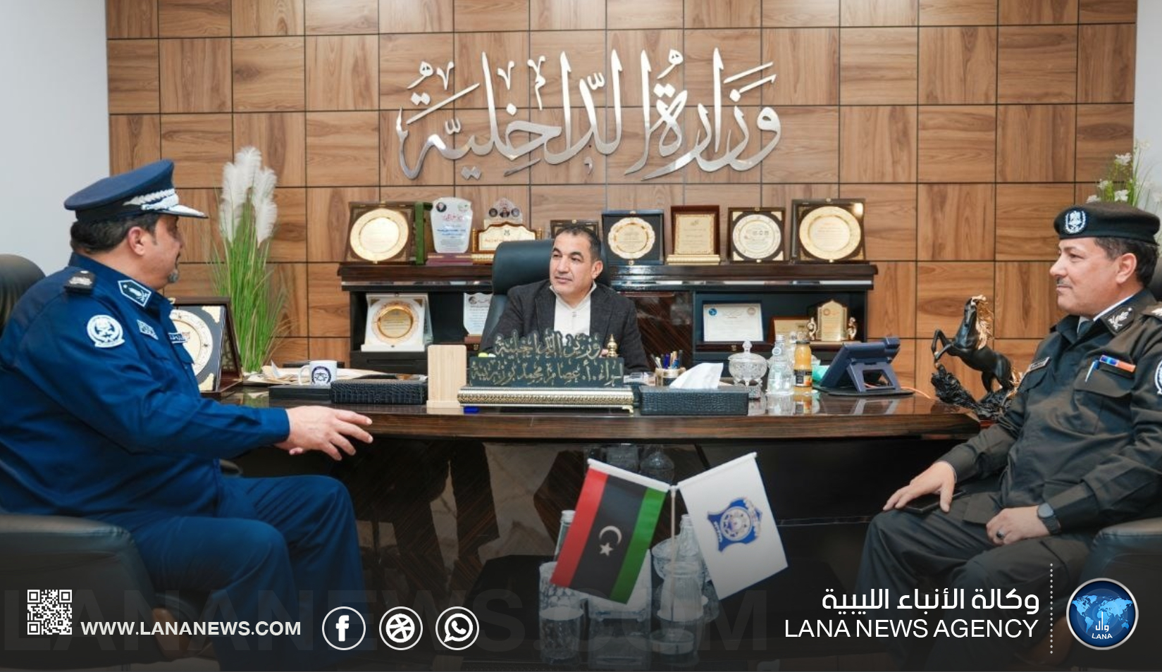 وزير الداخلية يبحث مكافحة التسول والهجرة وتأمين مدن بنغازي الكبرى