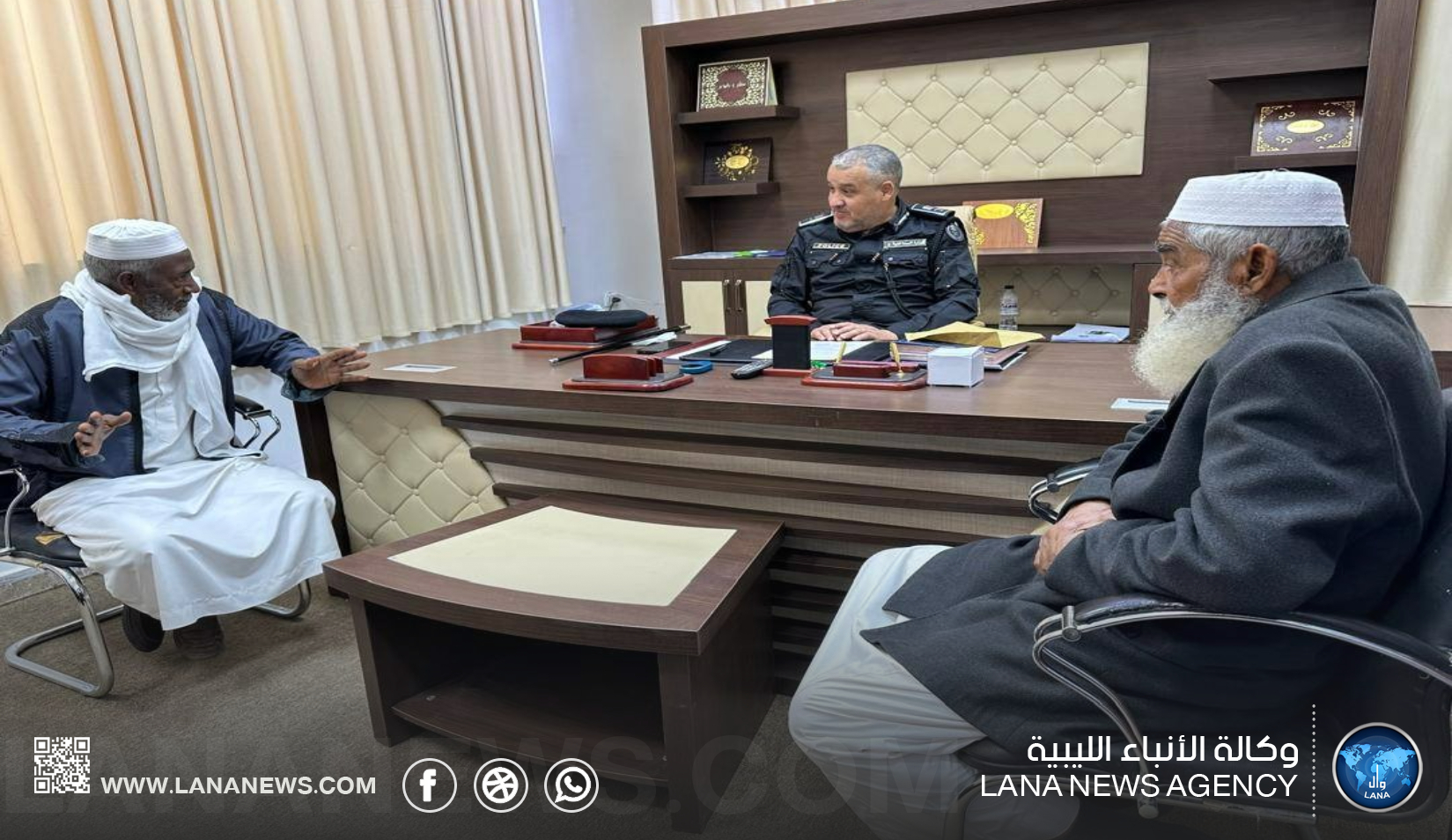 مدير أمن مرزق يُناقش الأوضاع الأمنية مع حكماء وأعيان محلة مجدول