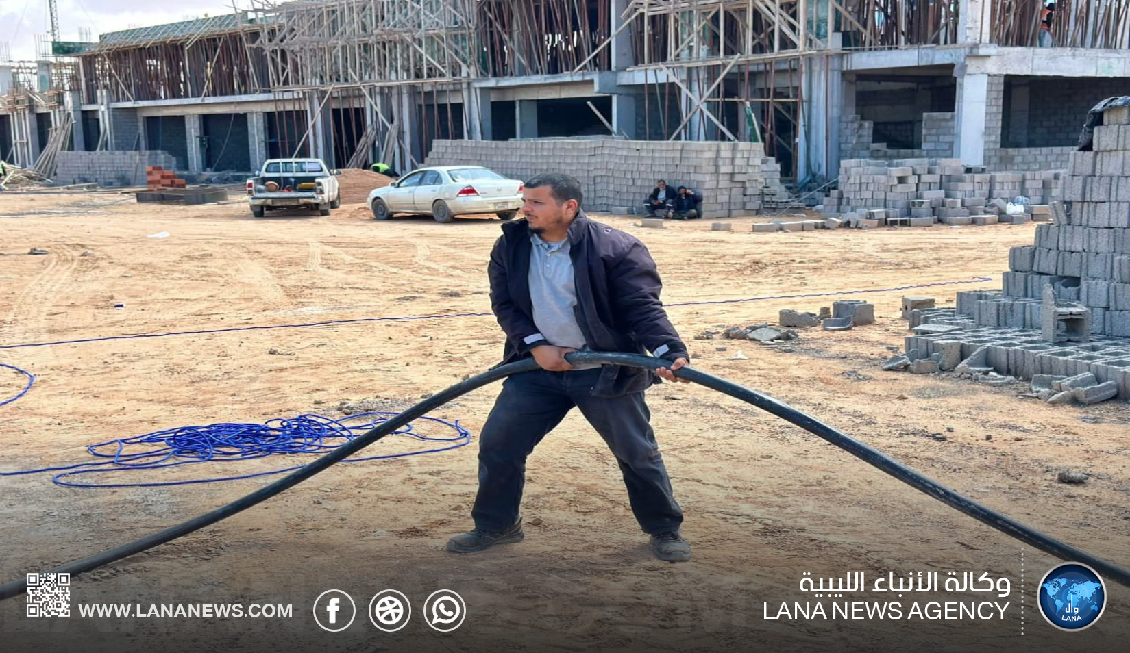 تنفيذ أعمال فرد كابل جهد متوسط 240 مم² لتعزيزِ استقرار الكهرباء بسرت