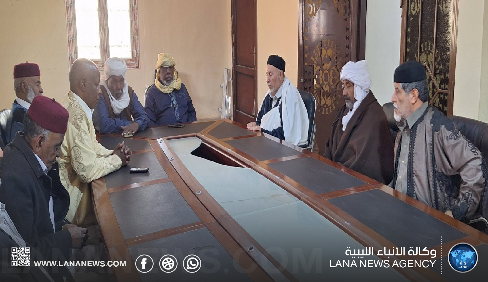 وفد الحساونة يزور المجلس الأعلى لمشايخ فزان