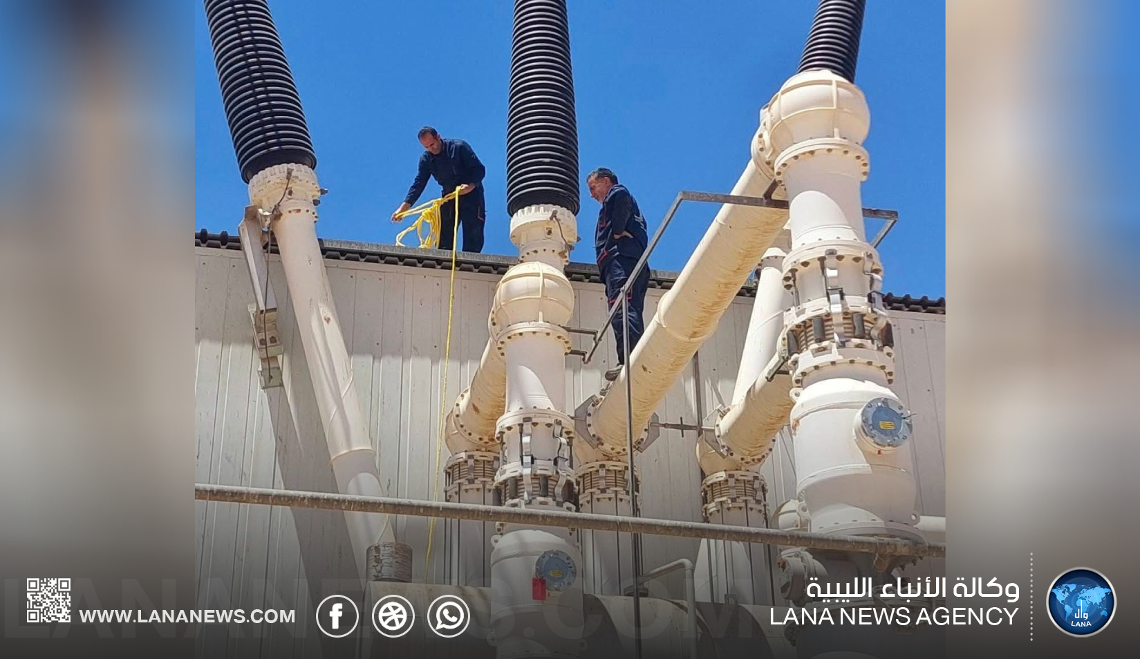 استقرار الكهرباء بعد عمرة خط السرير الجنوبي بالكفرة