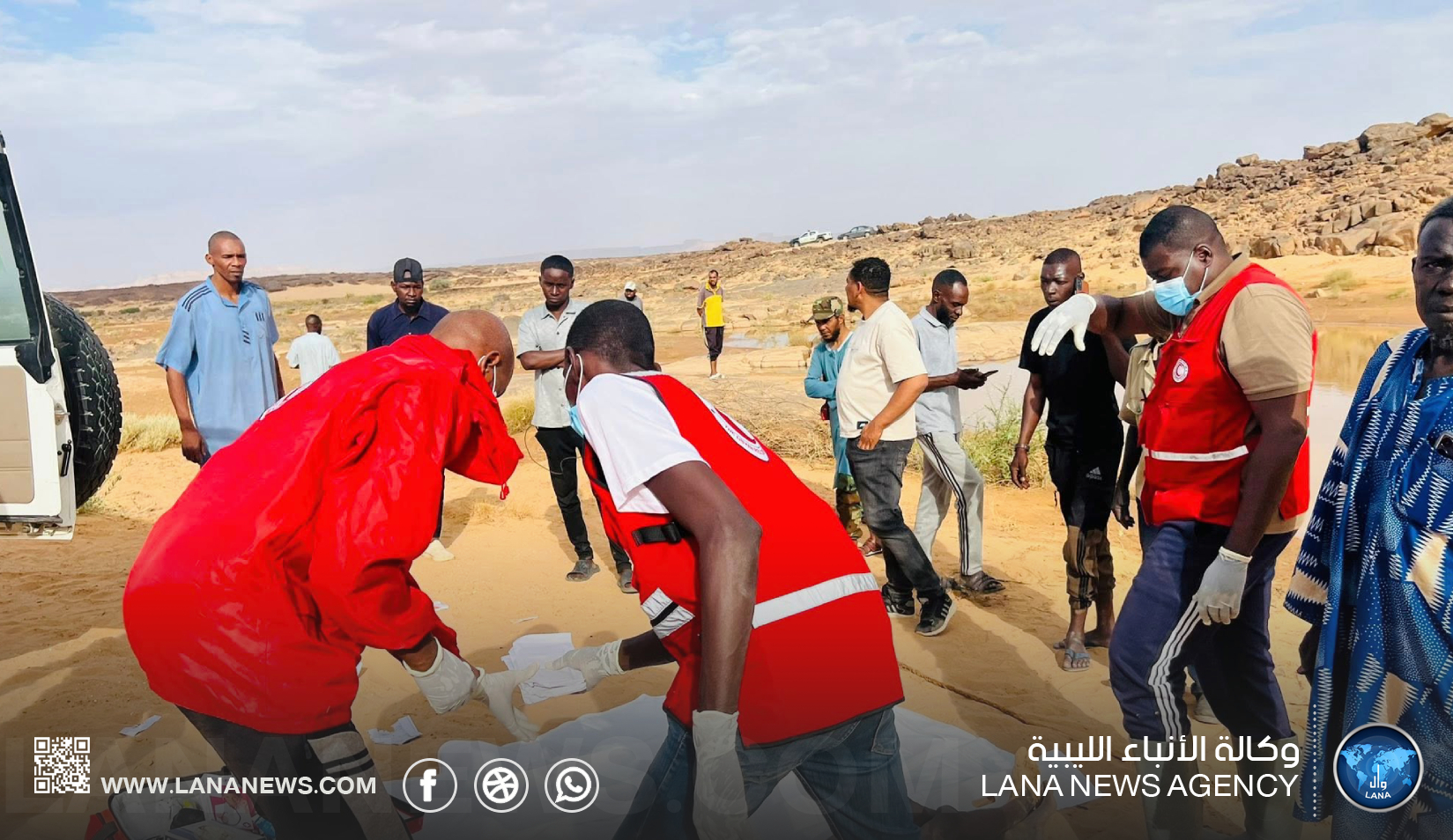 انتشال جثة غريق بمدينة غات والهلال الأحمر يحذر من السباحة في بحيرات السيول