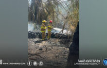 فرق إطفاء حقل زلة النفطي تُسيطر على حريق اندلع بمزارع المدينة