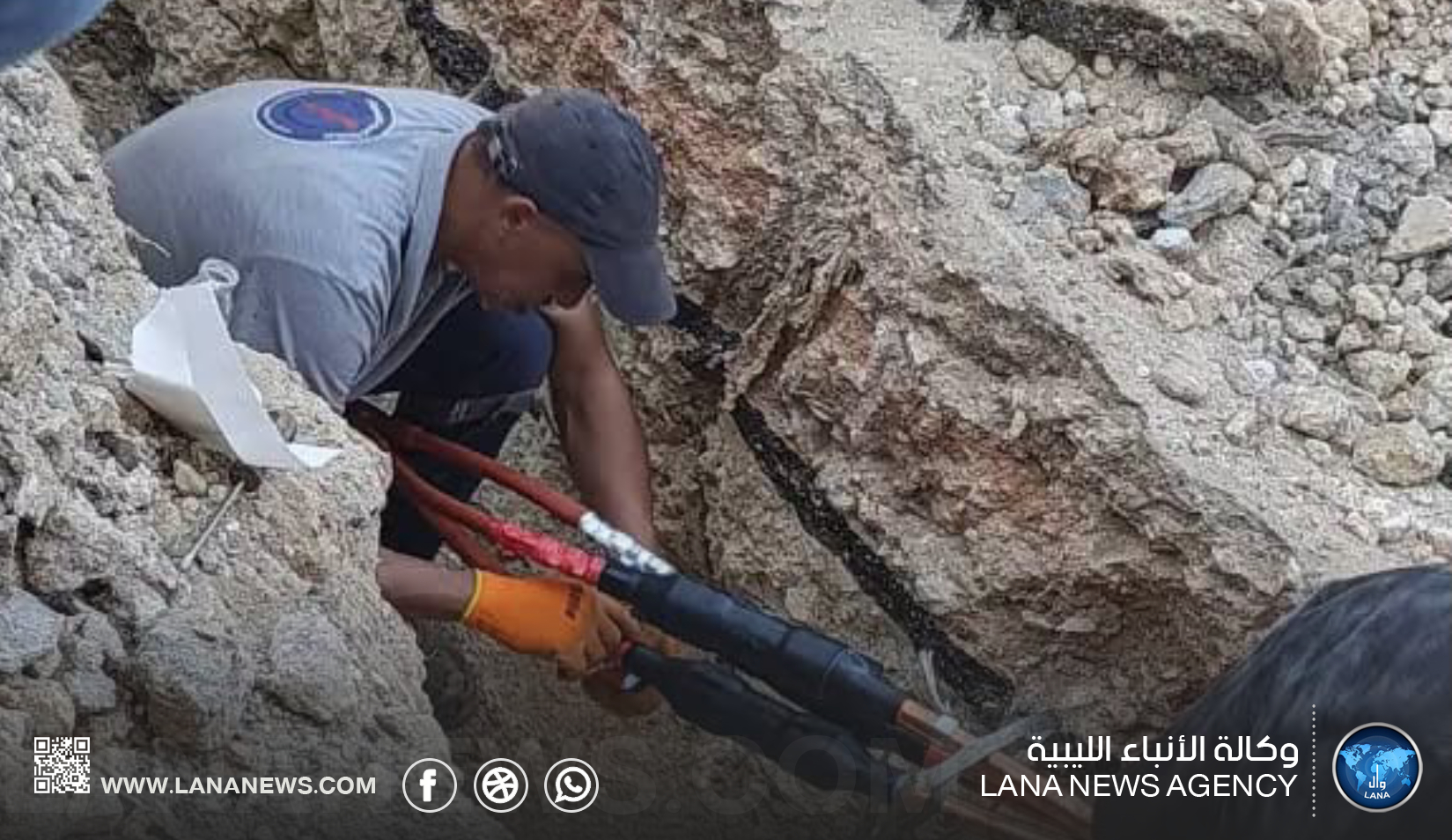 إعادة الكهرباء إلى أحد أحياء بنغازي بعد إصلاح عطل استغرق أكثر من 60 ساعة