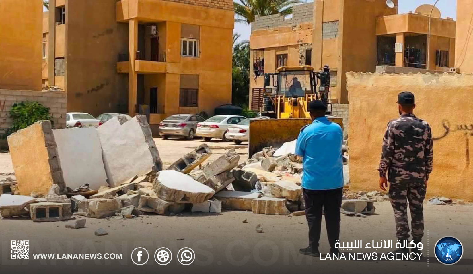 فتح المسارات وإزالة التعديات بحي الجيزة في سرت