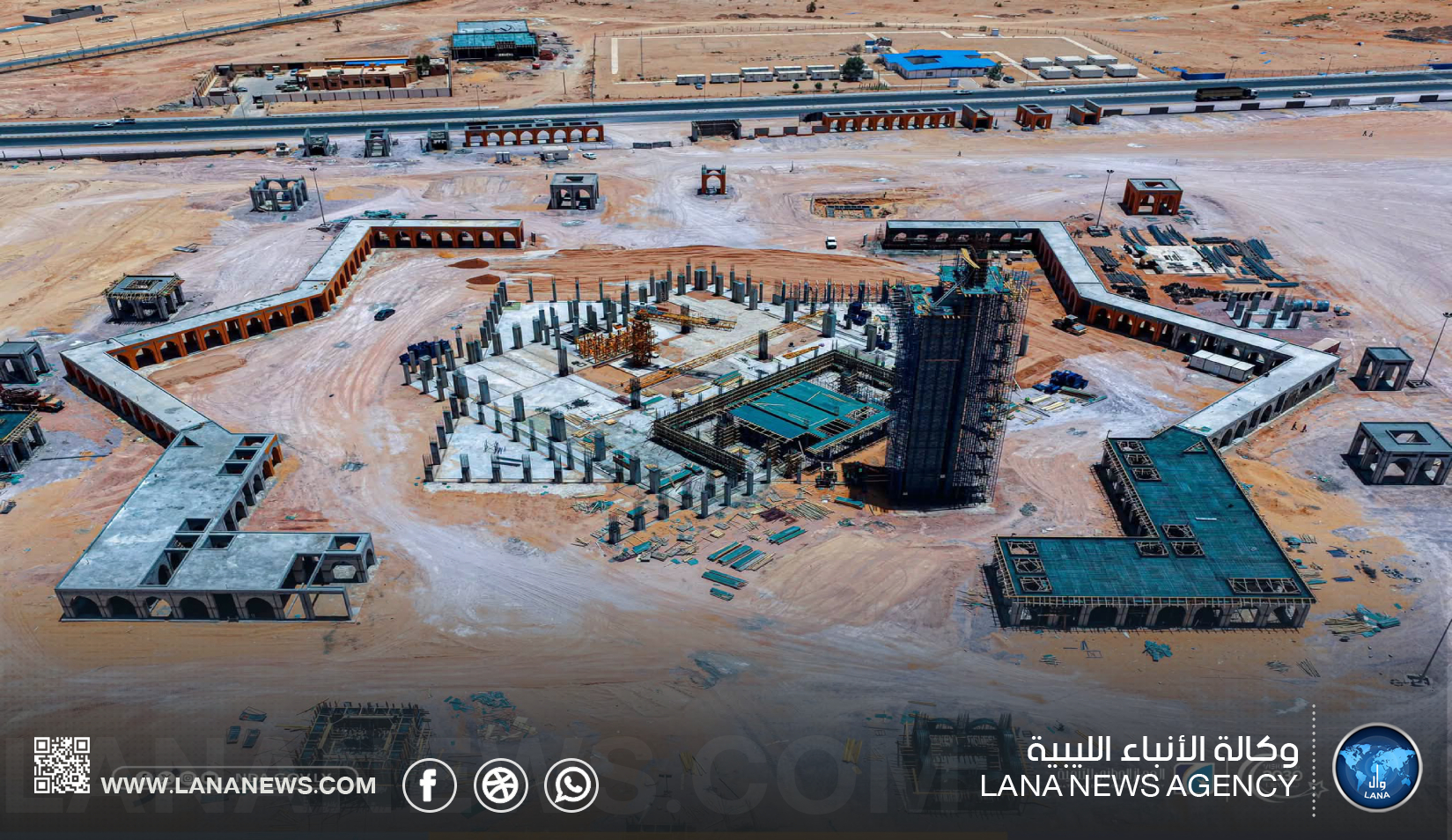 تواصل أعمال إنشاء مسجد المشير بمدينةِ سبها ضِمن مشاريع التنمية