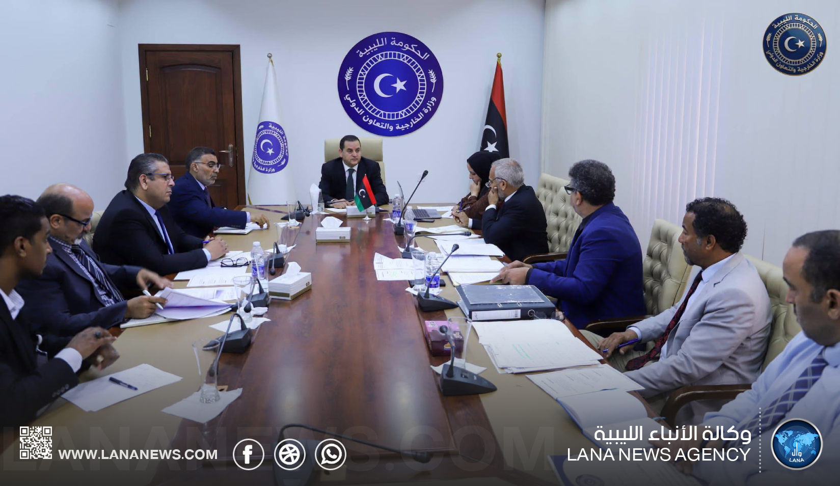 وزير الخارجية يُتابع أعمال الإدارات السياسية ومكتب التكامل الليبي السوداني