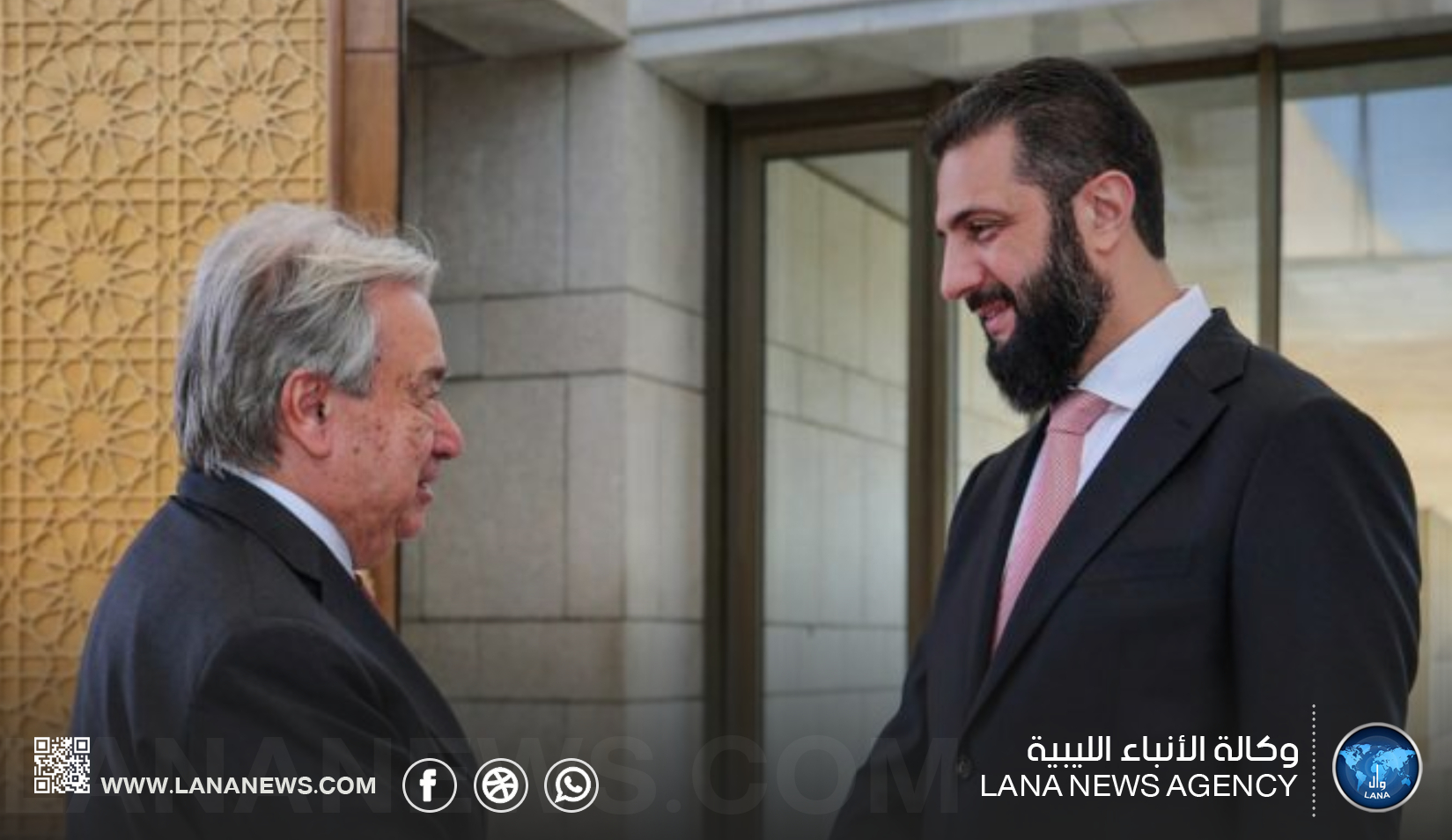الرئيس السوري يستقبل الأمين العام للأمم المتحدة لبحث التعاون المشترك