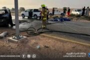 حادث بطريق البريقة القديم يودي بحياة خمسة أفراد
