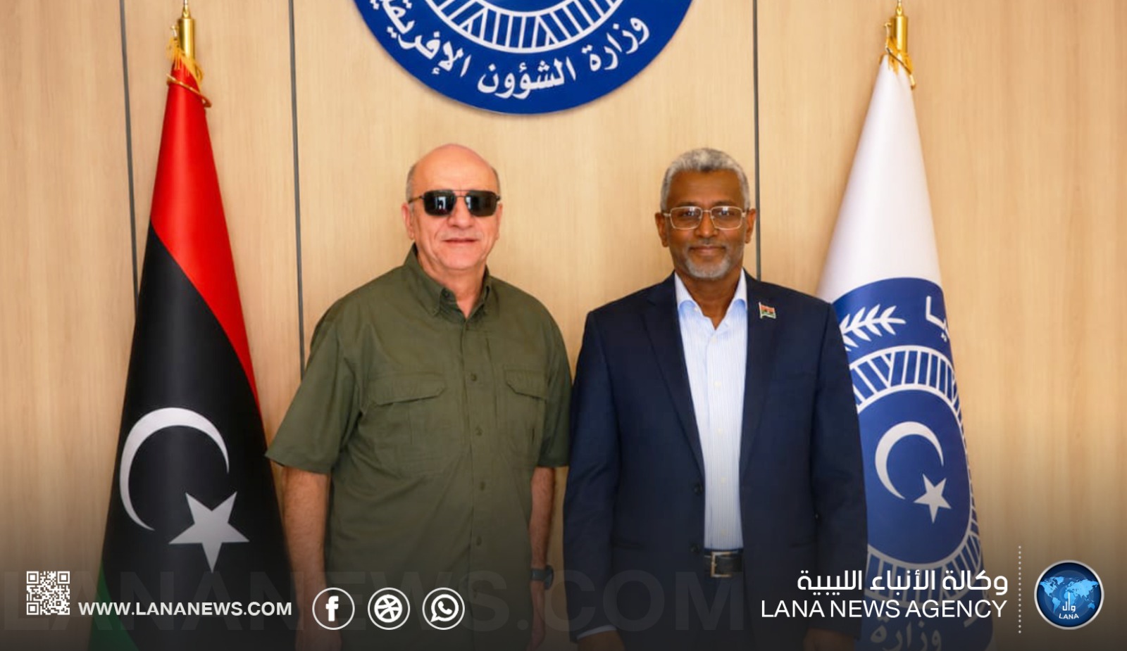 وزير الشؤون الأفريقية يلتقي الفريق بوغريس ويؤكدان أهمية تعزيز الحضور الليبي في القارة