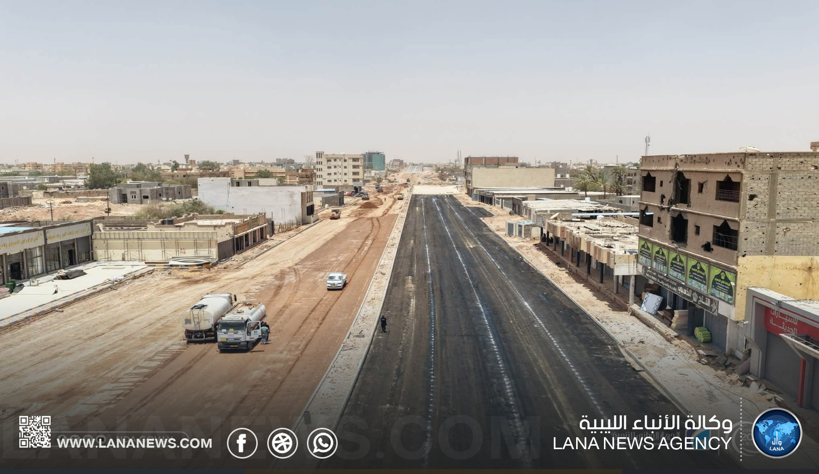 سبها | تواصل تنفيذ مشروع تطوير شارع جمال عبد الناصر بطول 3 كيلومترات