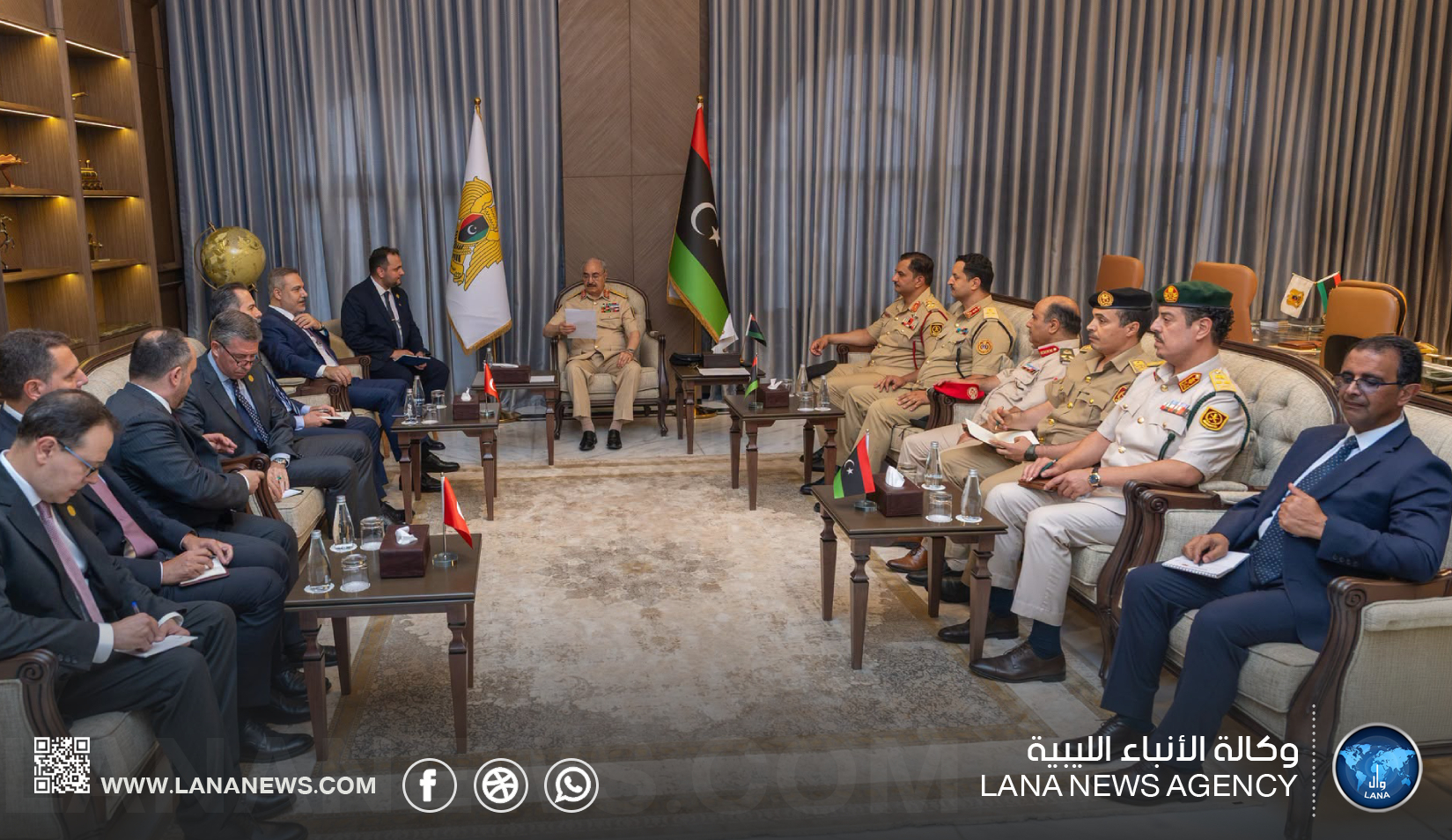  القائد العام يستقبل وزير الخارجية التركي ويؤكد متانة العلاقات الليبية التركية