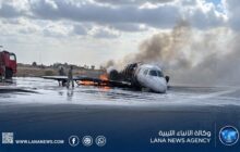 النيابة العامة تحبس قائد ومساعد طائرة تحطمت بمطار مصراتة لقيادتها في حالة سكر