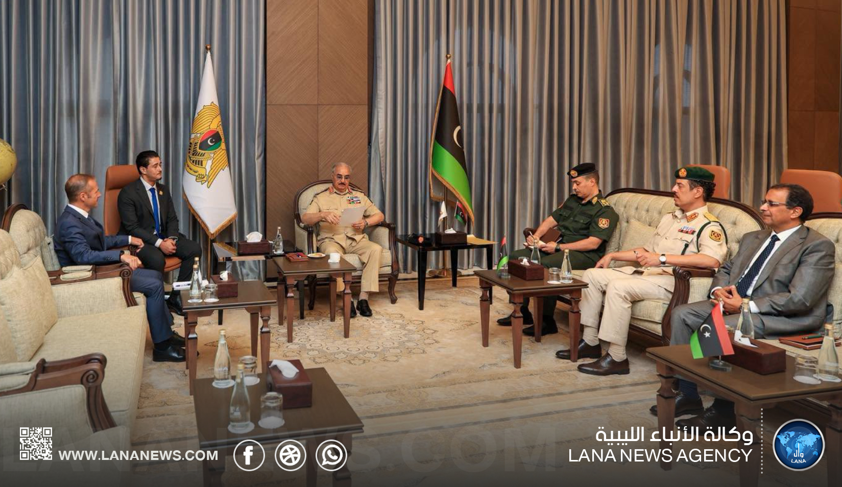 القائد العام يبحث مع المبعوث الفرنسي دعم توحيد المؤسسات وإجراء الانتخابات