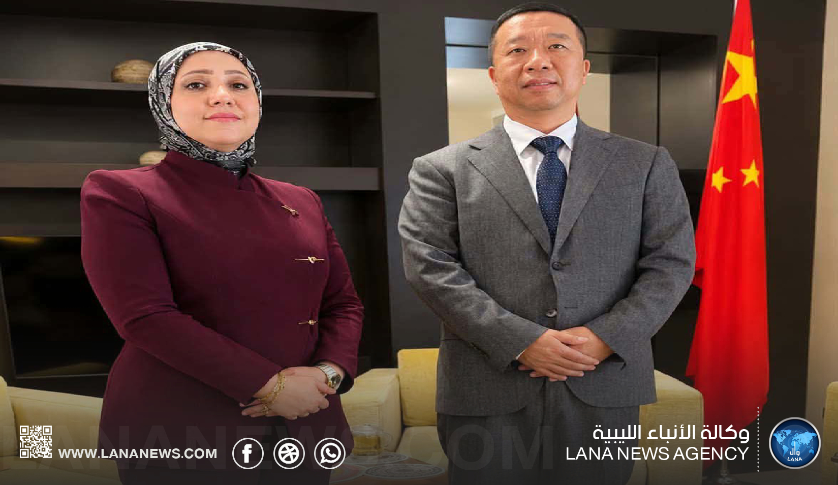 رئيس هيئة اعتماد المؤسسات الصحية تلتقي القائم بالأعمال بسفارة جمهورية الصين لدى ليبيا
